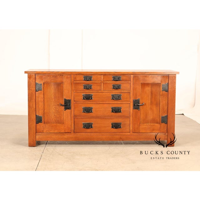 Stickley Syracuse Mission Collection Syracuse Oak Sideboard For Sale - Image 11 of 18