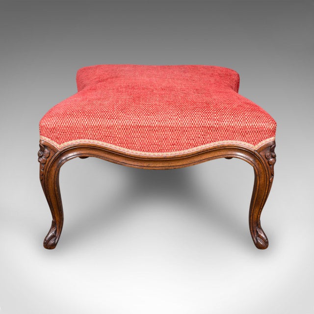 Victorian 1850's Large Antique Fireside Stool For Sale - Image 3 of 9