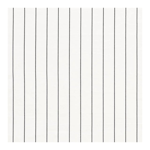 Sample - Schumacher Cavett Stripe Fabric in Charcoal For Sale