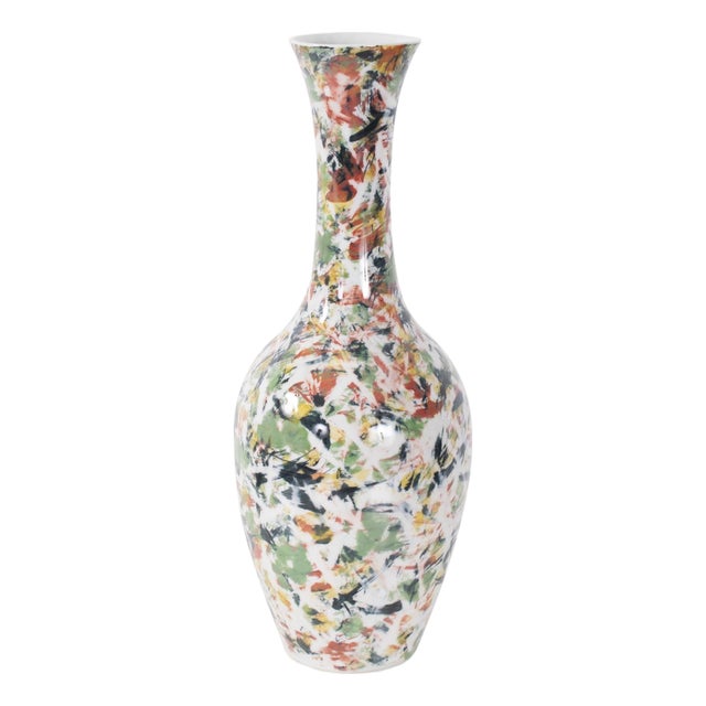 Jardin Colore' Tall Necked Vase For Sale