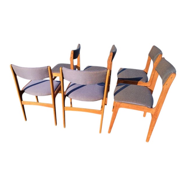 Brown 1950s Mid-Century Danish Teak Dining Table Chairs – Scandinavian Modern Set For Sale - Image 8 of 18