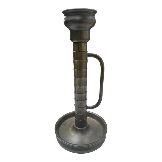 Antique Vincent MFG Co Cleveland Brass Giant Chamberstick Candlestick 17” #533 For Sale