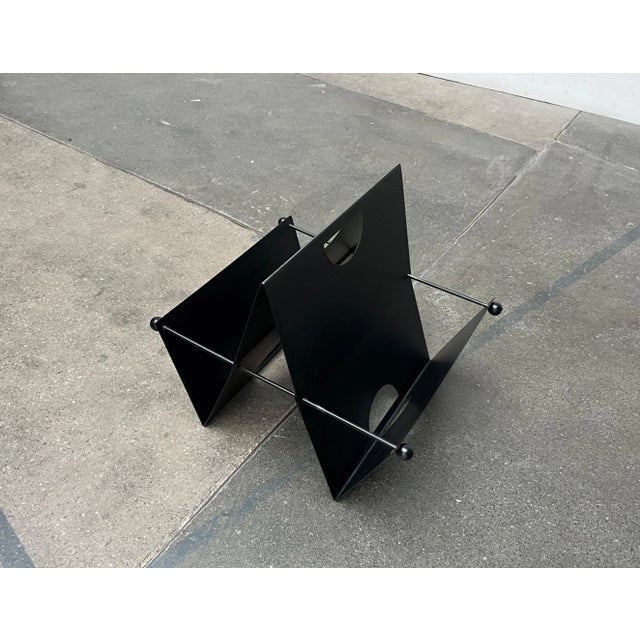 Italian Postmodern Metal Magazine Rack Holder, 1980s For Sale - Image 13 of 18