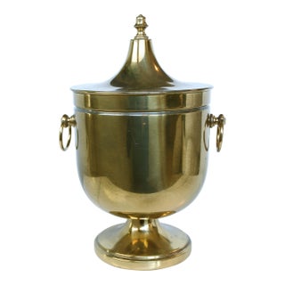 Mid-Century Brass Urn Shaped Ice Bucket For Sale