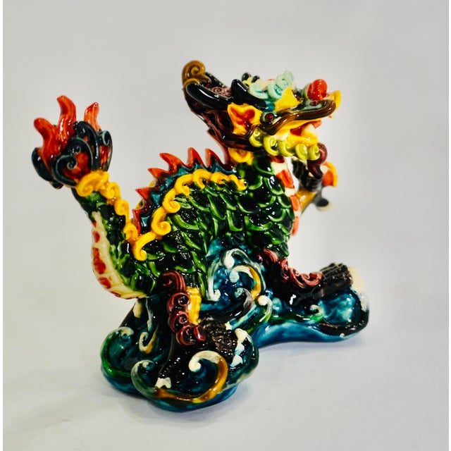 1990s Koji Pottery Asian Porcelain Dragon Statue Chairish