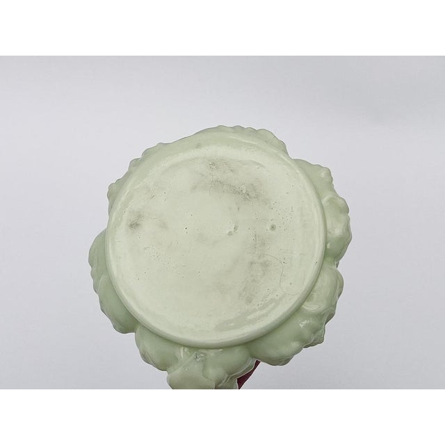 Antique Uranium Glass Floral Miniature Lamp, 1900s For Sale - Image 4 of 7