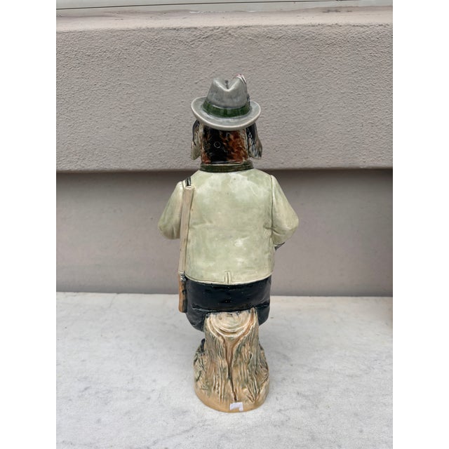 Majolica German Dog Bottle, Circa 1890 For Sale - Image 4 of 8