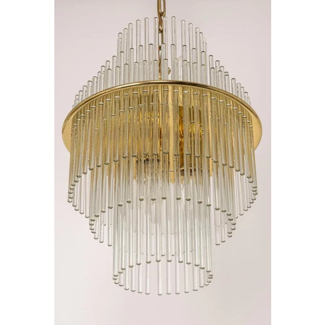 1970s Petite Crystal Glass Rod Pendant Light, Germany, 1970s For Sale - Image 5 of 12