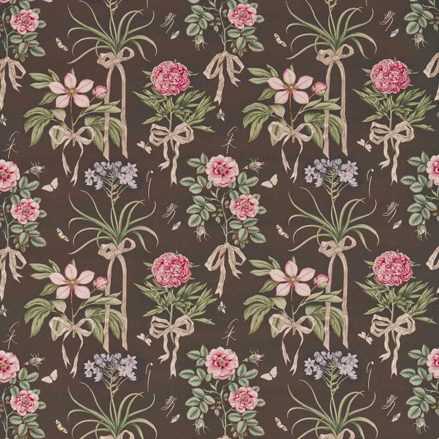 Sanderson Cupid`s Beau Fabric in Morel/Mantle For Sale