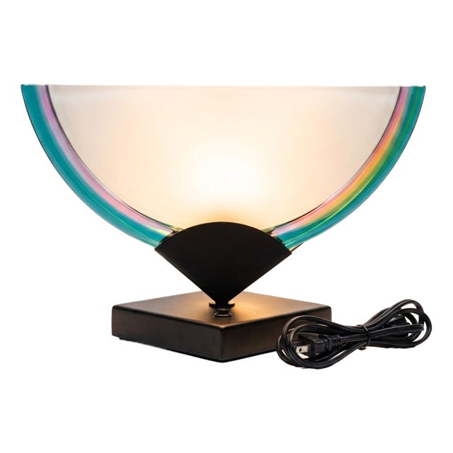 Vintage Murano Glass Table Lamp, 1980s For Sale