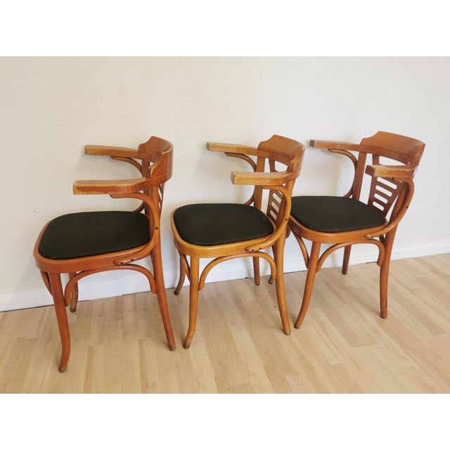 1970s Vintage Bentwood Armchairs, 1970s, Set of 3 For Sale - Image 5 of 18