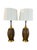 Wood Pair of Mid-Century Modern Brutalist Abstract Ceramic Table Lamps – Geometric Textured Design For Sale - Image 7 of 13