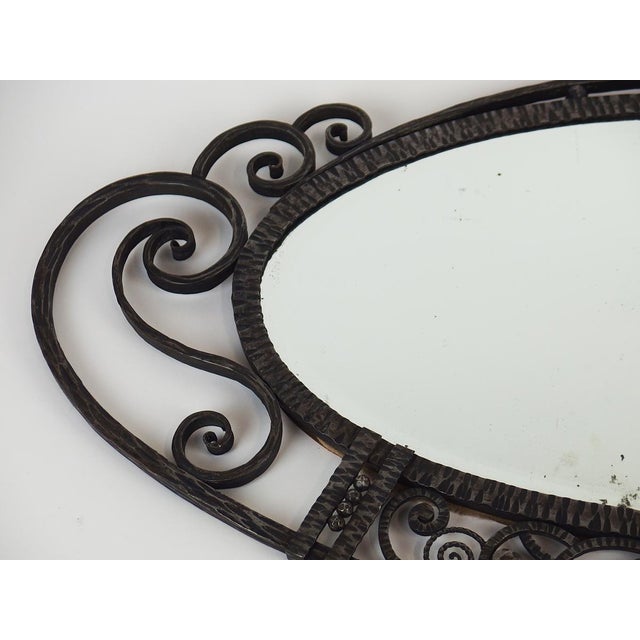 Art Deco Wrought Iron Mirror, 1920s For Sale - Image 4 of 11