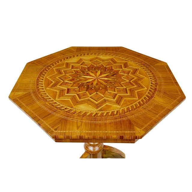 Antique Italian Inlaid Walnut Sorrento Table, 1890 For Sale - Image 10 of 11