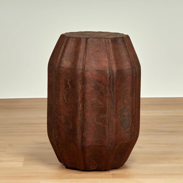 Mid-Century Modern Vintage Pair of Shagreen Garden Seats or Stands For Sale - Image 3 of 11