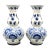 Lobed Bulbous Dutch Delft Vases Hand Painted, a Matched Pair For Sale