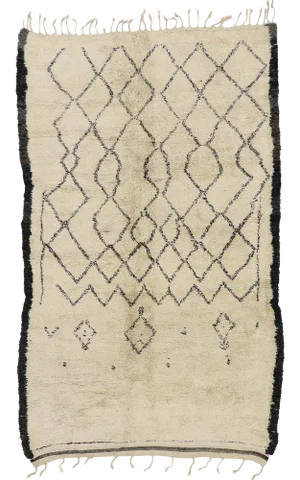 Vintage Berber Beni Ourain Moroccan Rug - 07'00 X 11'00
