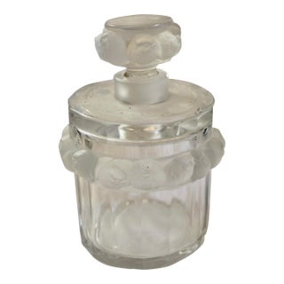 Vintage Lalique Birds Crystal Perfume Bottle With Stopper Made in France For Sale