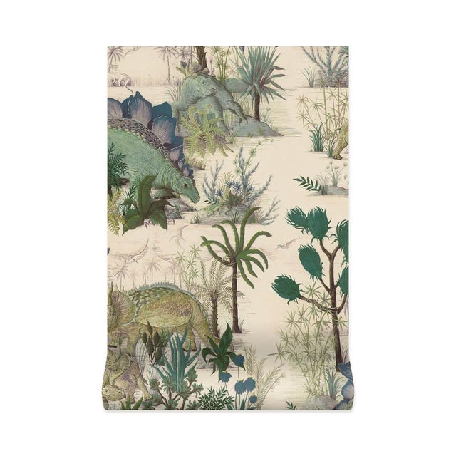 House of Hackney House of Hackney Dinosauria Wallpaper - Ecru, Sample For Sale - Image 4 of 4
