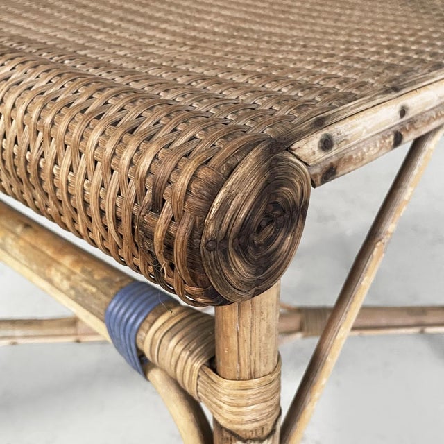 Art Nouveau Italian Chairs in Rattan and Light Blue Rattan, 1900s, Set of 2 For Sale - Image 11 of 18