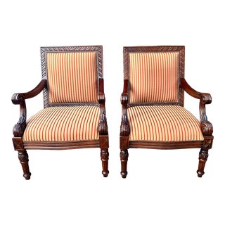 Oversized Neoclassical Armchairs A Pair For Sale