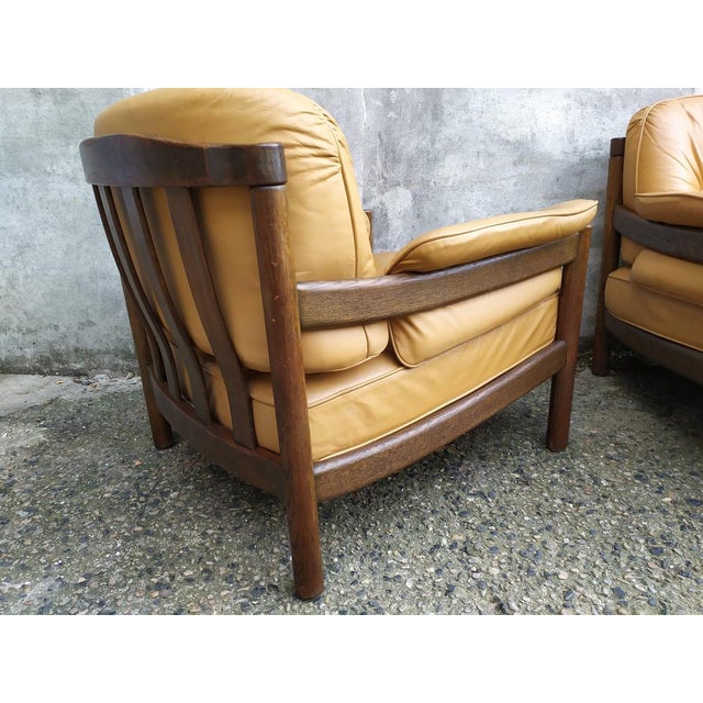 Scandinavian Leather Sofas and Lounge Chair, 1970s, Set of 3 For Sale - Image 14 of 18