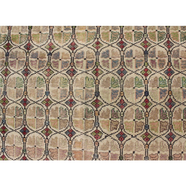 Textile Squared Size Mid-Century Modern Rug With Circular Pattern in Variety of Colors 6'6 X 6'8 For Sale - Image 7 of 12