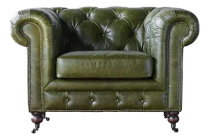 Matthew Izzo Home the Churchill Olive Green Chesterfield Leather Club Chair