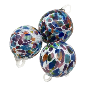1980s Contemporary Witch Balls Multicolor Hand-Blown Glass Balls - Set of 3