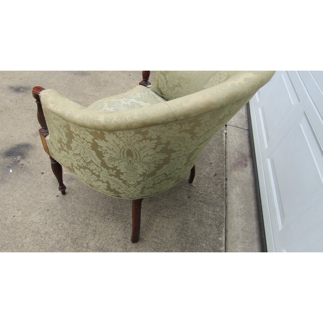 Green 1980s Hickory Chair Designer Club Mahogany Chair For Sale - Image 8 of 9