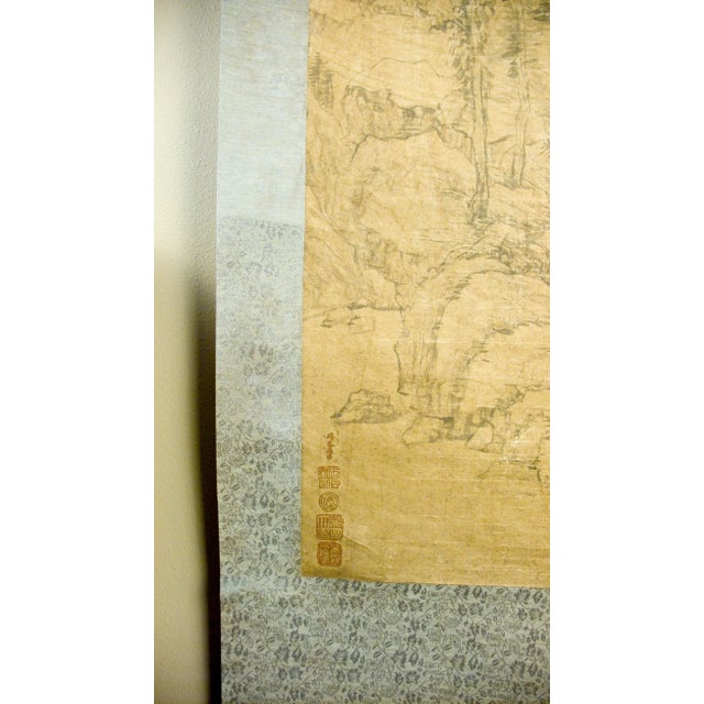 Early 20th Century Early 20th Century Chinese Landscape Scroll For Sale - Image 5 of 9