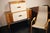 Art Deco Sideboard in Maple with Leather and Art Glass by Laszlo Hoenig, 1940s For Sale - Image 9 of 15