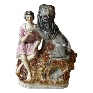 Staffordshire Depicting Androcles and the Lion Figurine For Sale