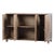 Unique carved wood sideboard with reflecting square pattern on four doors. Outer doors open to smaller areas while two...