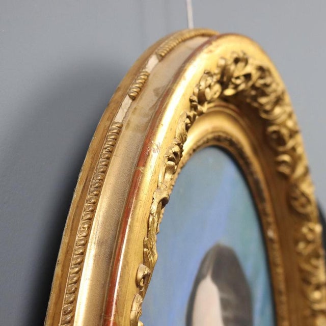 Unknown, Female Portrait, Crayons on Cardboard, Framed For Sale - Image 9 of 12