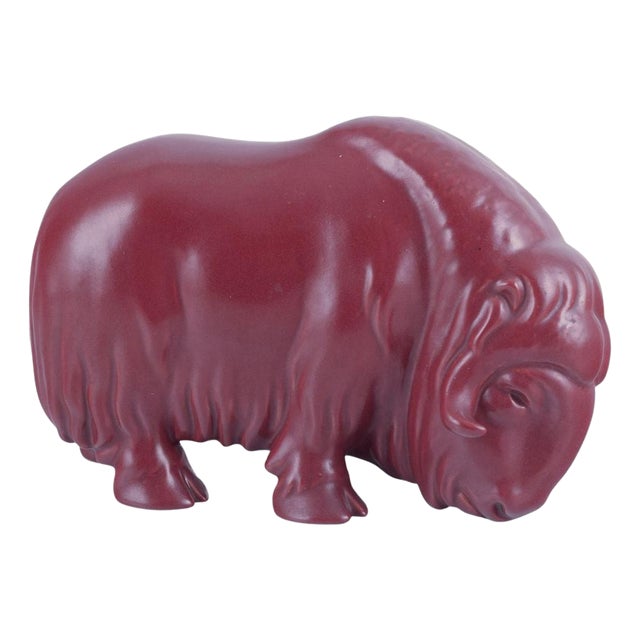Danish Musk Ox in Ceramic by Svend Lindhart, 1960s For Sale