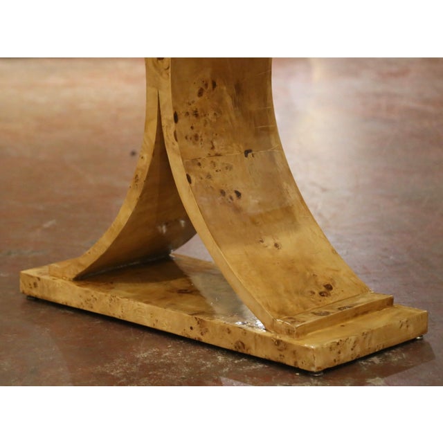 Mid 20th Century Mid-Century French Art Deco Style Burl Elm Console Table For Sale - Image 5 of 9