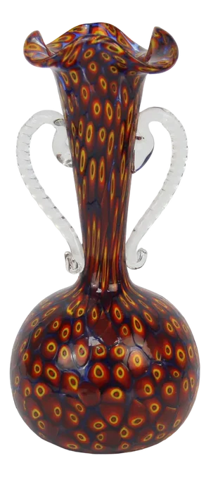 Murano Millefiori Crystal Vase from Fratelli Toso, 1960s