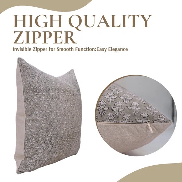 Fabdivine Modern Boho Block Print Pillow Cushion Cover 12x20 Inch- Gul Mohar For Sale - Image 4 of 5