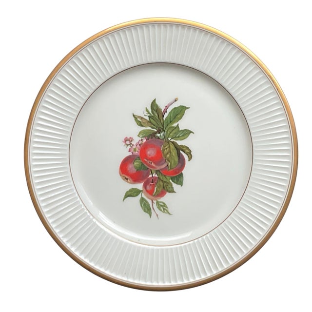 This is a set of four ivory plates that feature cherries, plums, apples, and pears. The size is 7 3/4 inches. They would...