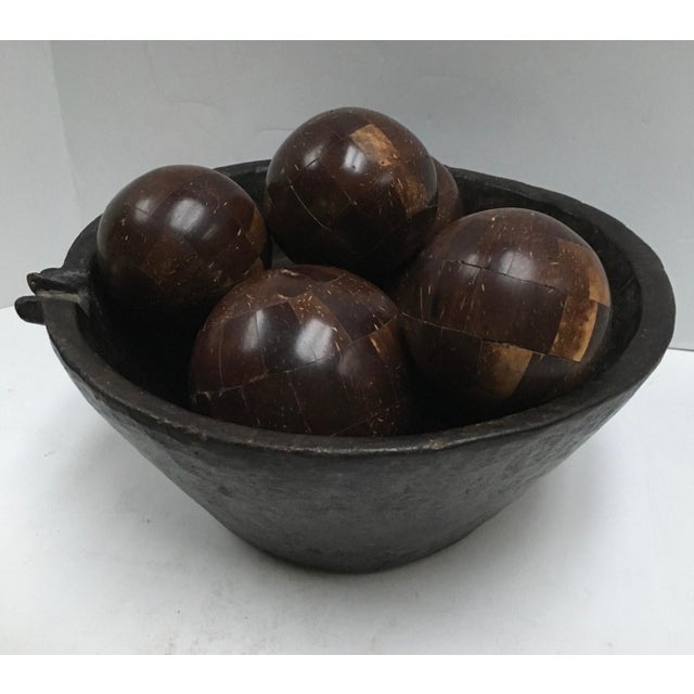 Parquet Wood Style Decorative Balls Set Of 7 Chairish