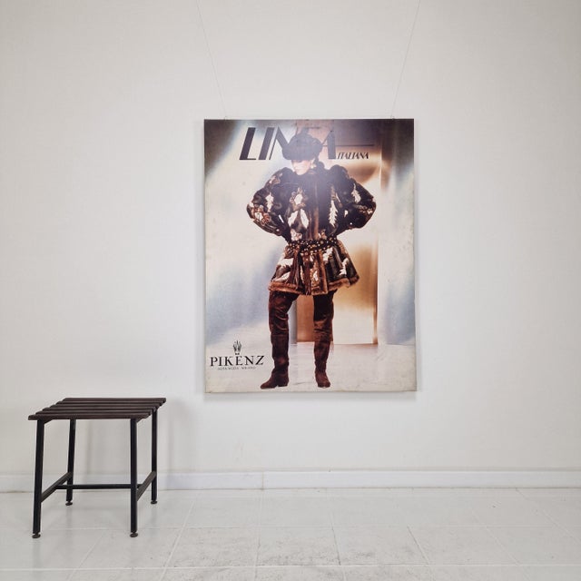 Italian Linea Italiana Fashion Exhibition Poster on Aluminum, 1982 For Sale - Image 12 of 12