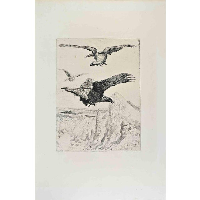 Sommets d'Auvergnelaure is a black and white etching realized by Jules Laurens (1825–1901) in 1870s. Titled in the lower....