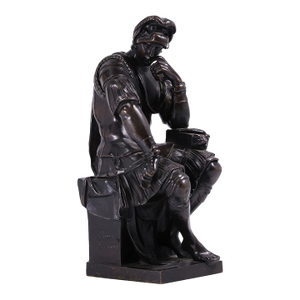 19th-Century Bronze Sculpture of Lorenzo De’ Medici After Michelangelo – Signed “R. Lion Sauvage”