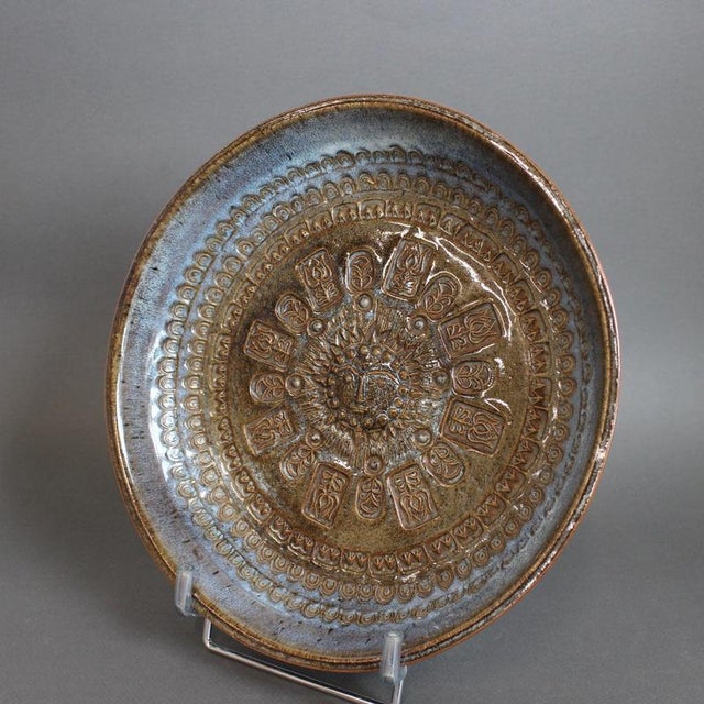Stoneware Bowl with Sun Motif by Jean-Claude Taburet for Hb Henriot, 1960s-1970s For Sale - Image 3 of 18