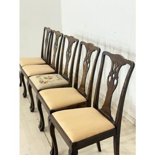 For sale is an exquisite set of five antique chairs in the timeless Chippendale style. Dating from the Historicism period,...
