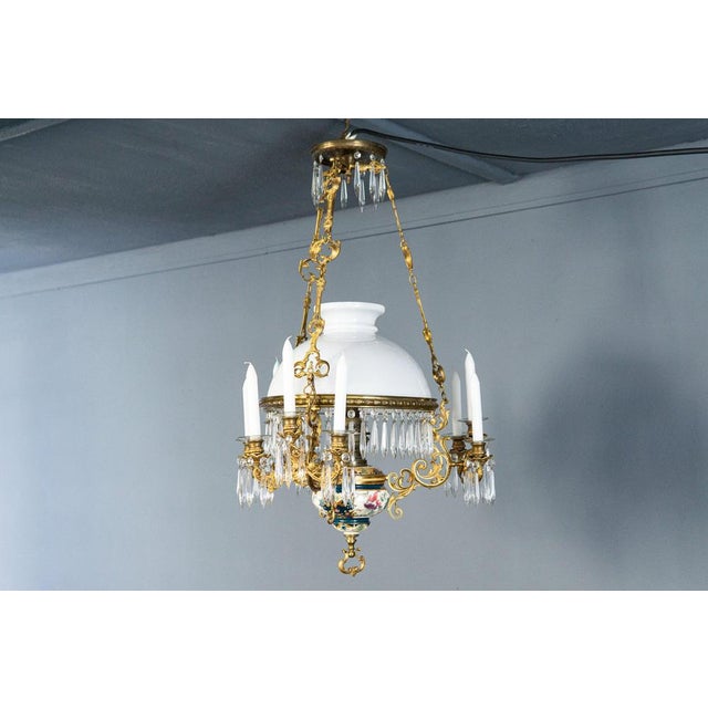 White Majolica Chandelier, Early 1900s For Sale - Image 4 of 18