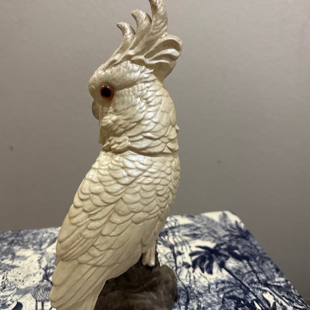 White Ceramic Cockatoo Figurine For Sale - Image 8 of 9