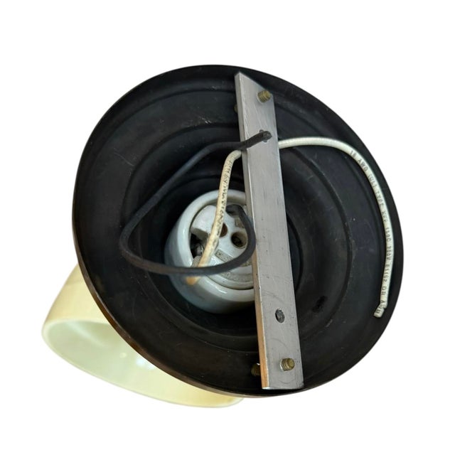 Mid 20th Century MCM Opaline Clamshell Wall Sconce With Pull Chain For Sale In Los Angeles - Image 6 of 7