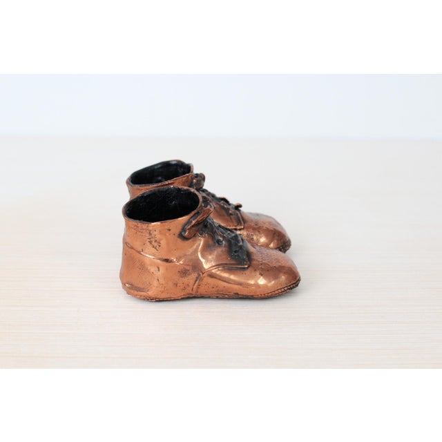 Mid-Century Copper Bronzed Baby Shoes, Vintage Nursery Decor For Sale - Image 10 of 18